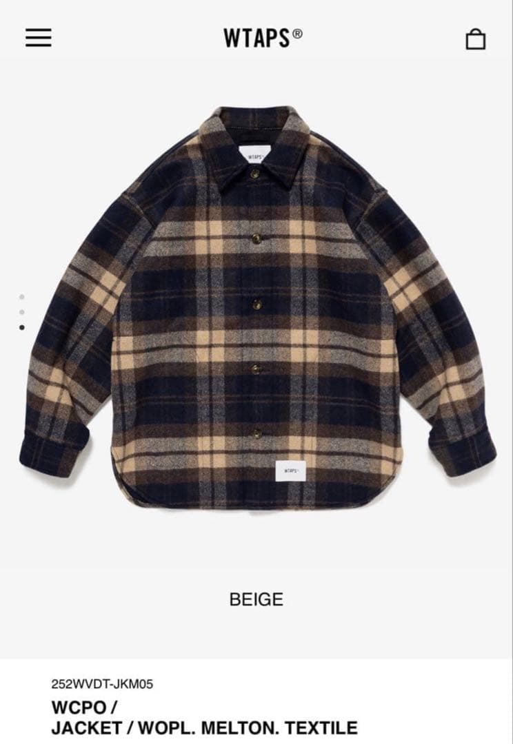 WTAPS WCPO JACKET WOPL. MELTON. TEXTILE - メルカリ