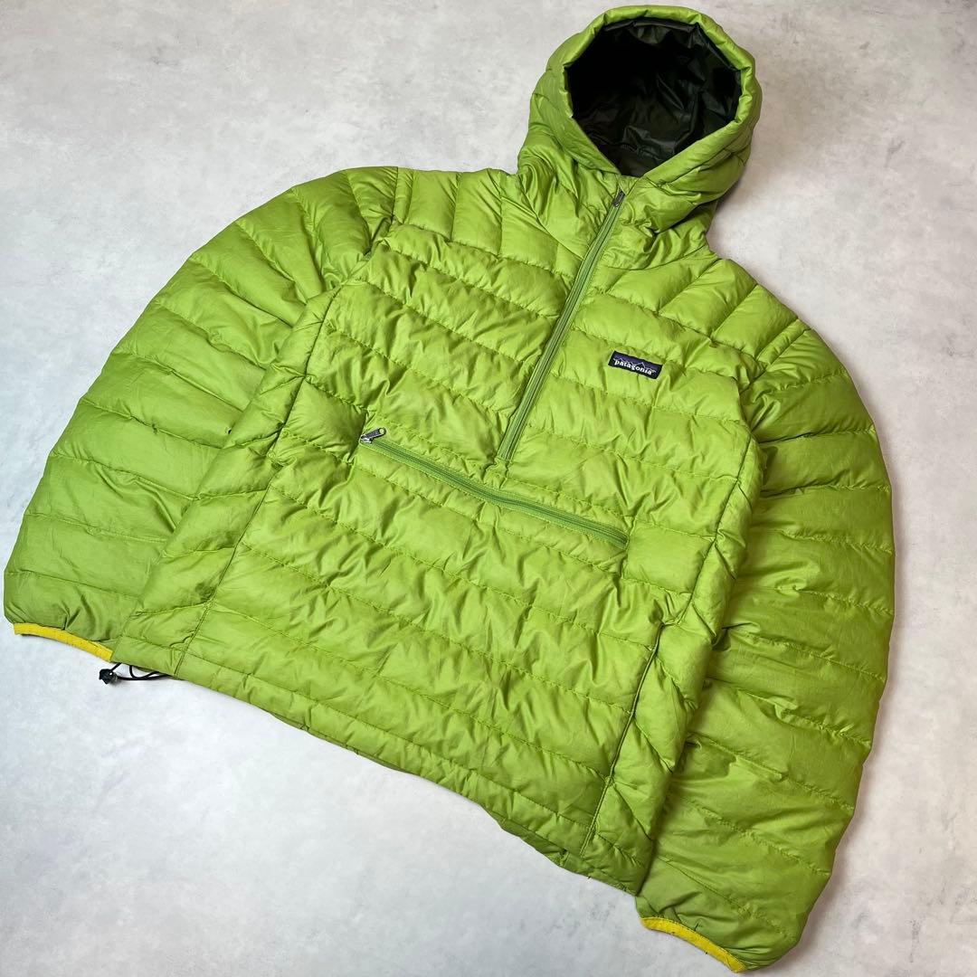 patagonia ダウンセーターフーディ プルオーバー 黄緑 XS - メルカリ