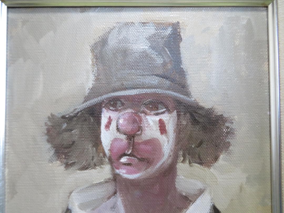 尾松直　「道化の肖像」　油彩F4号 　新制作協会員　日本美術家連盟会員　新作家賞