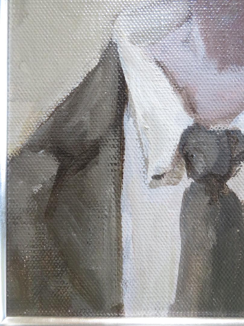 尾松直　「道化の肖像」　油彩F4号 　新制作協会員　日本美術家連盟会員　新作家賞