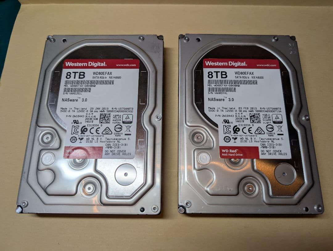 Western Digital Red 8TB HDD 2個セット NAS用 Western DigitalのNAS向け8TB HDD「WD80EFZZ」が店頭入荷、WD Red Plus