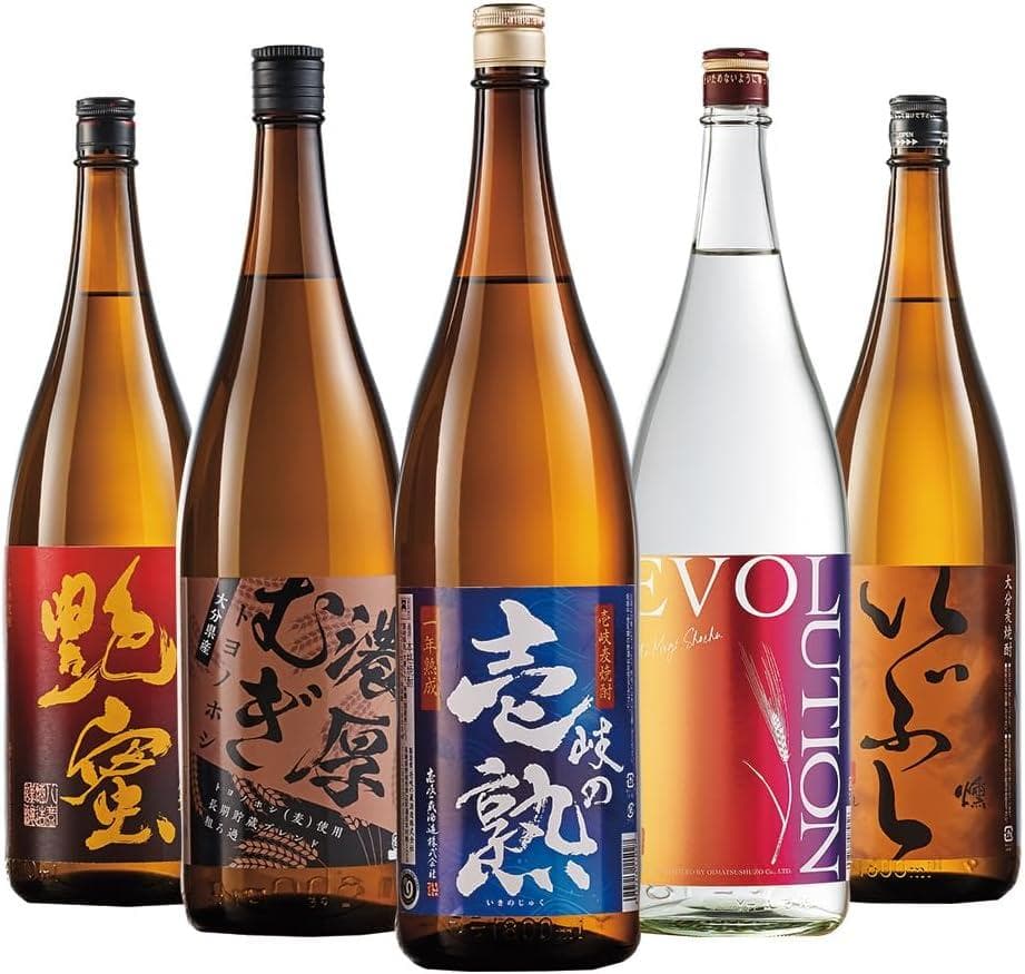 【新品・未開封】麦焼酎 一升瓶(1800ml)✕5本組 飲み比べセット［大分］