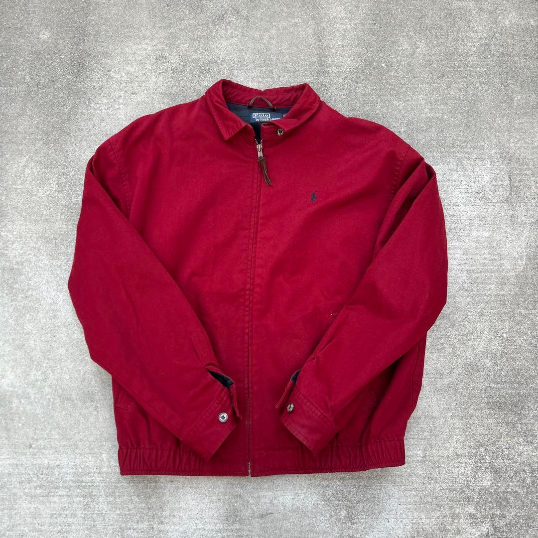 90s POLO RALPH LAUREN スウィングトップ 赤M 短丈