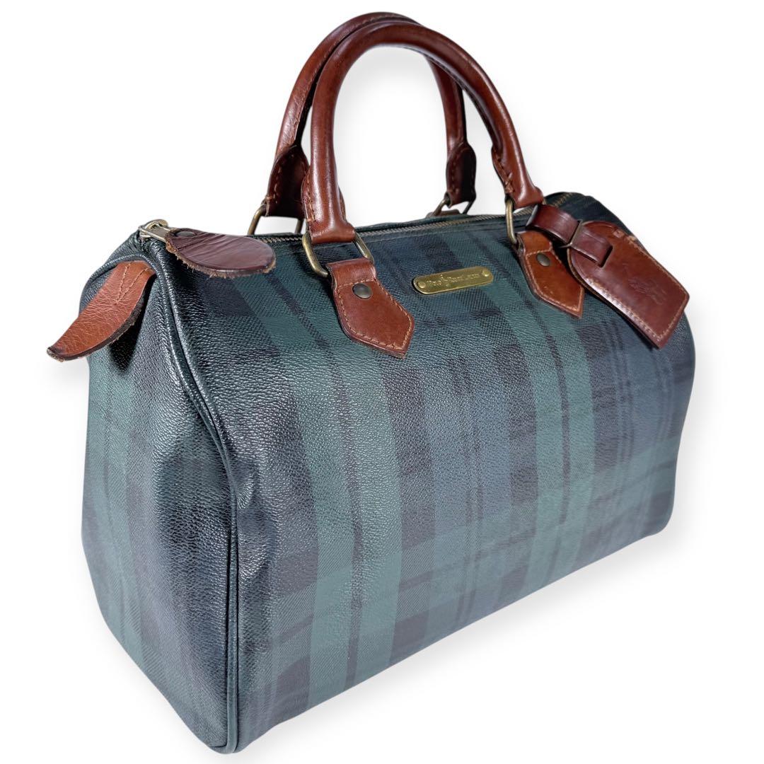【美品】RALPH LAUREN ラルフローレン　チェック　ミニボストンバッグ