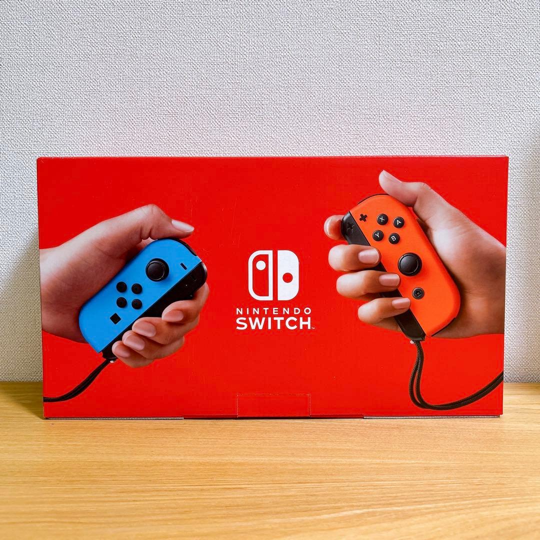 未使用に近い】 バッテリー強化型 Nintendo Switch 本体 赤青 - メルカリ