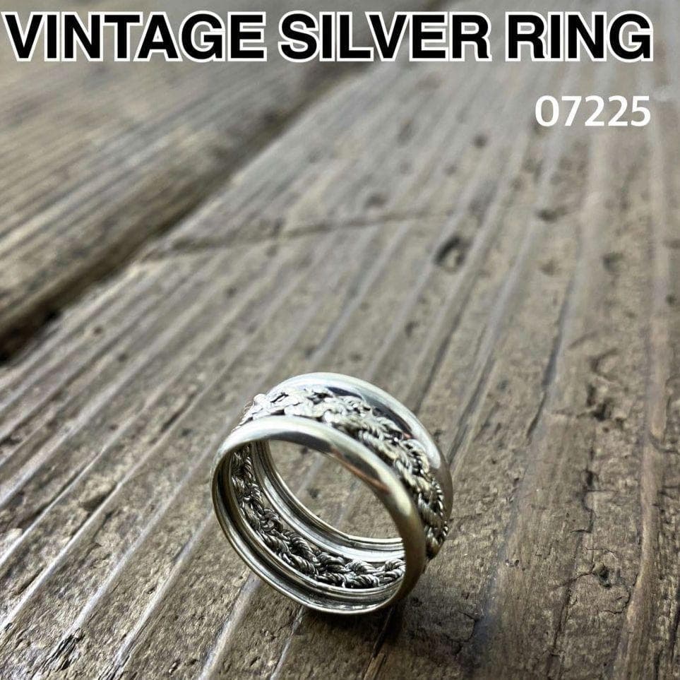 インディアンジュエリー ヴィンテージ ホワイトゴールド10k リング シルバー1