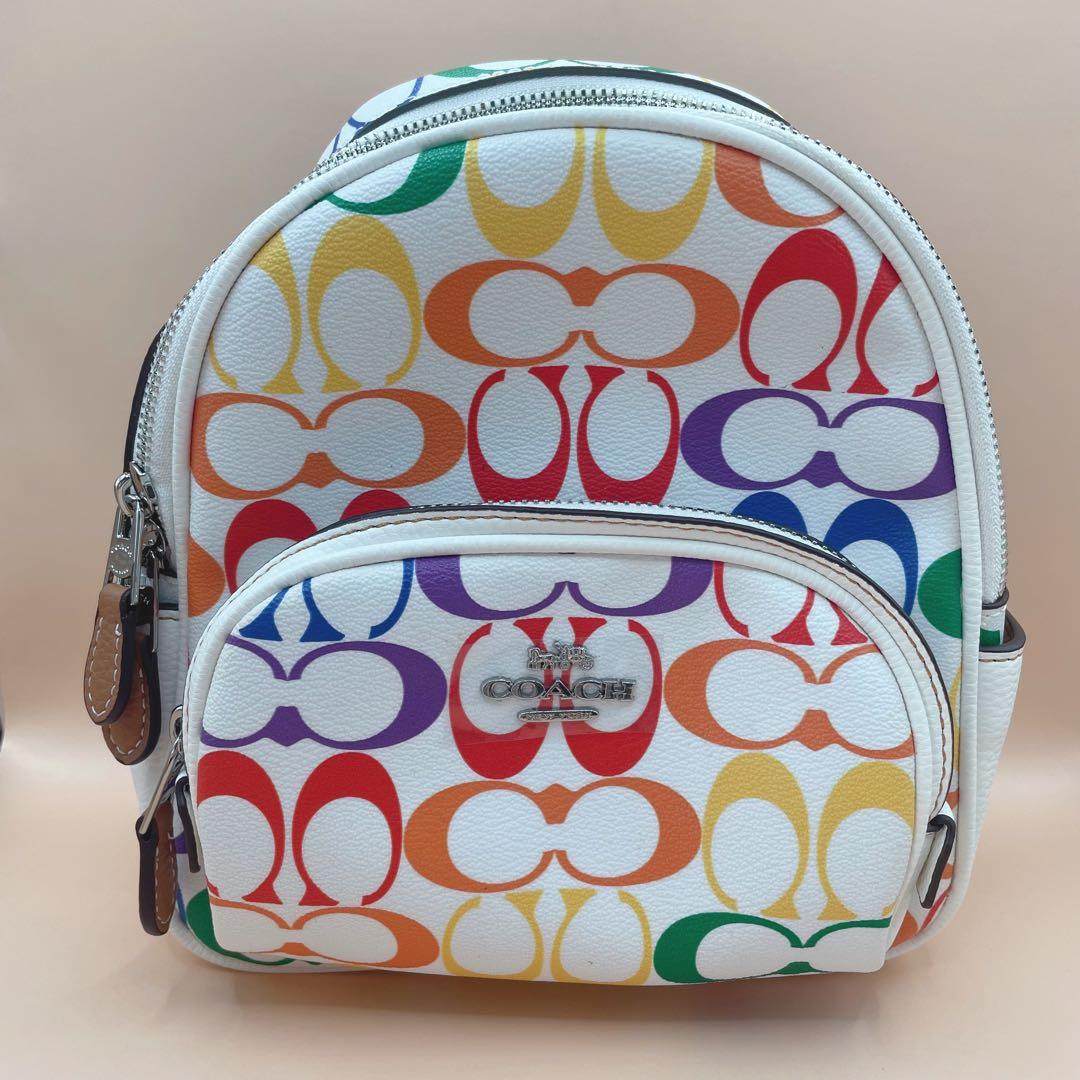 COACH ミニ コート バックパック・レインボー シグネチャー キャンバス 公式】COACH – コーチ | ストゥディオ ショルダー バッグ レインボー