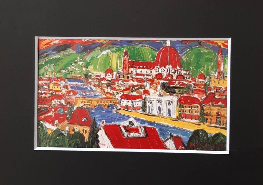 鈴木マサハル、「フィレンツェ」、希少画集の額装画、人気作品 楽天市場】鈴木マサハル 「 フィレンツェ 」 油絵 ・ 油彩画 0号 ( F0