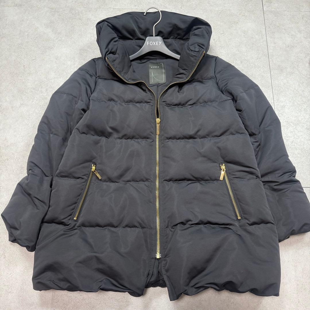 美品✨Noble エステルファイユミドルダウンコートコクーン 女優襟