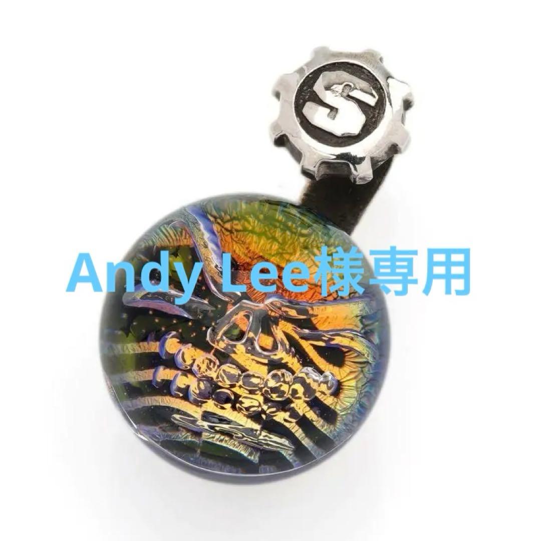 ニュースカルマーブルペンダント w/スカル/アメリカンフラッグ スターリンギア ニュースカルマーブルペンダント w/スカル/アメリカン