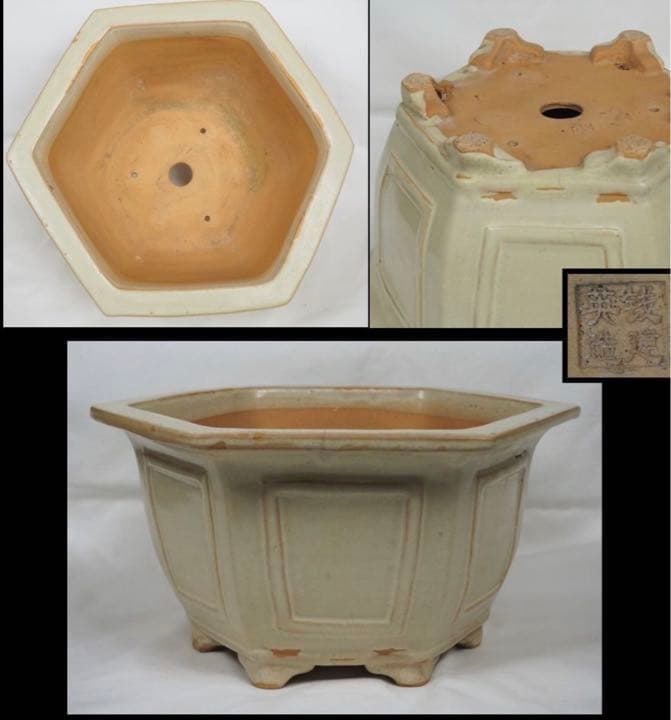 送料無料　民国宜興白泥/段泥大花鉢　『銭建英造』款　幅31.5ｃｍ中国古玩骨董 送料無料 民国宜興白泥/段泥大花鉢 『銭建英造』款 幅31.5cm中国古玩