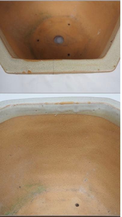 送料無料 民国宜興白泥/段泥大花鉢 『銭建英造』款 幅31.5cm中国古玩