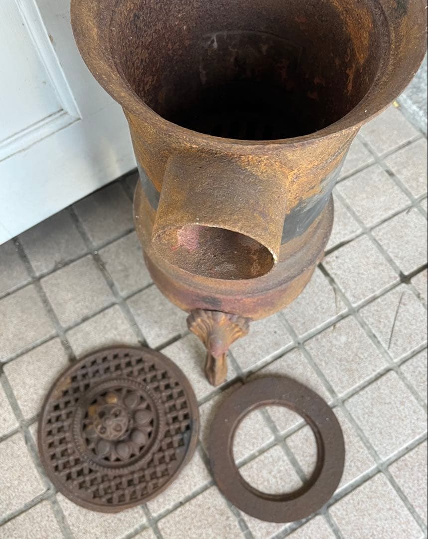 アンティーク ストーブ フランス 鋳物 鉄製 シャビー レトロ ヴィンテージ