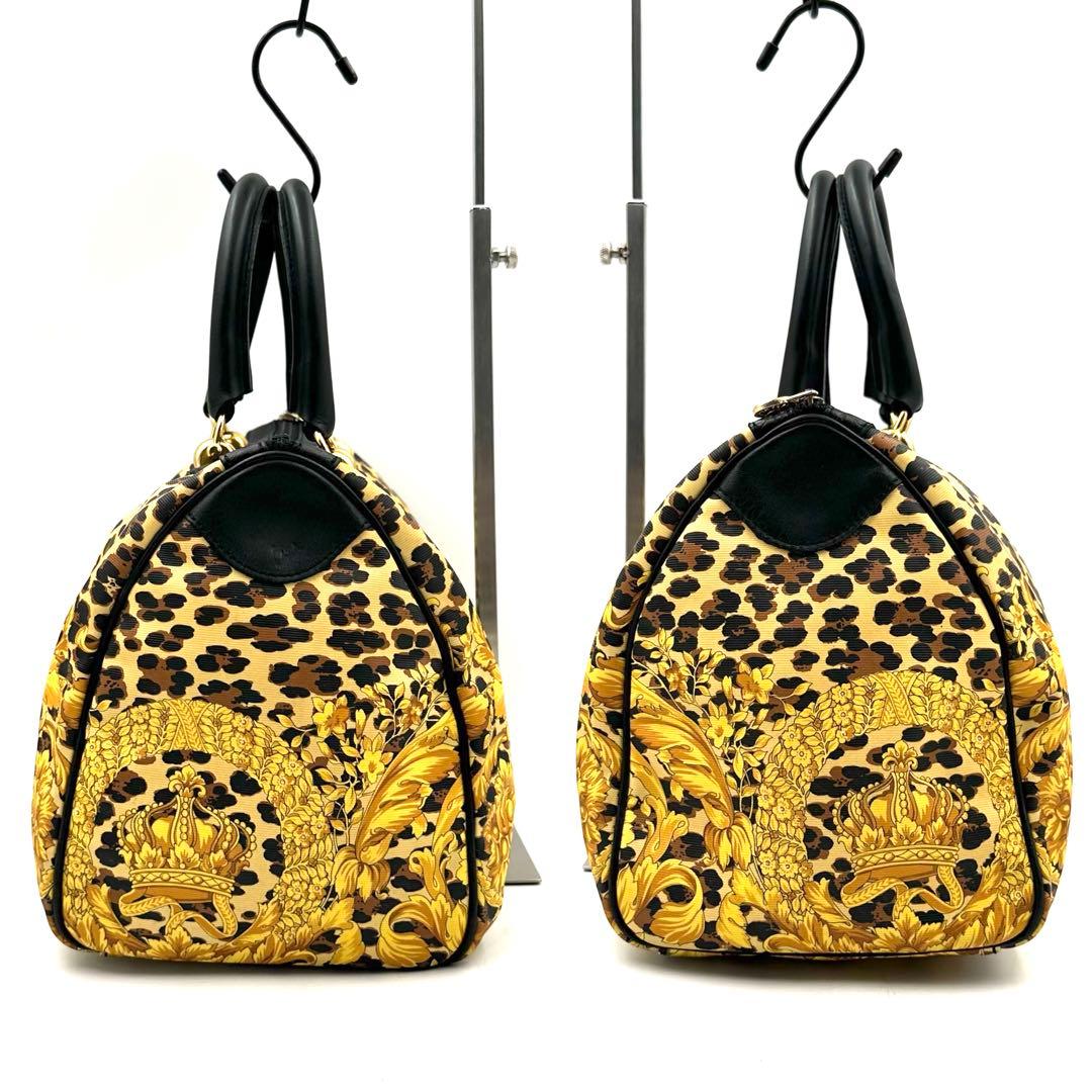 美品》Gianni Versace レオパード バロック柄 ボストンバッグ - メルカリ