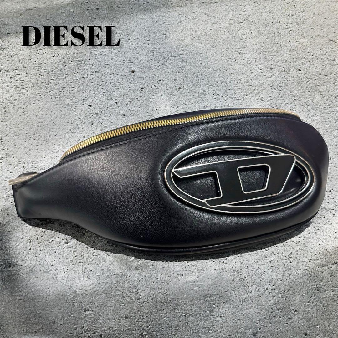 DIESEL ディーゼル ウエストバッグ レザー Dロゴ デカロゴ　斜め掛け