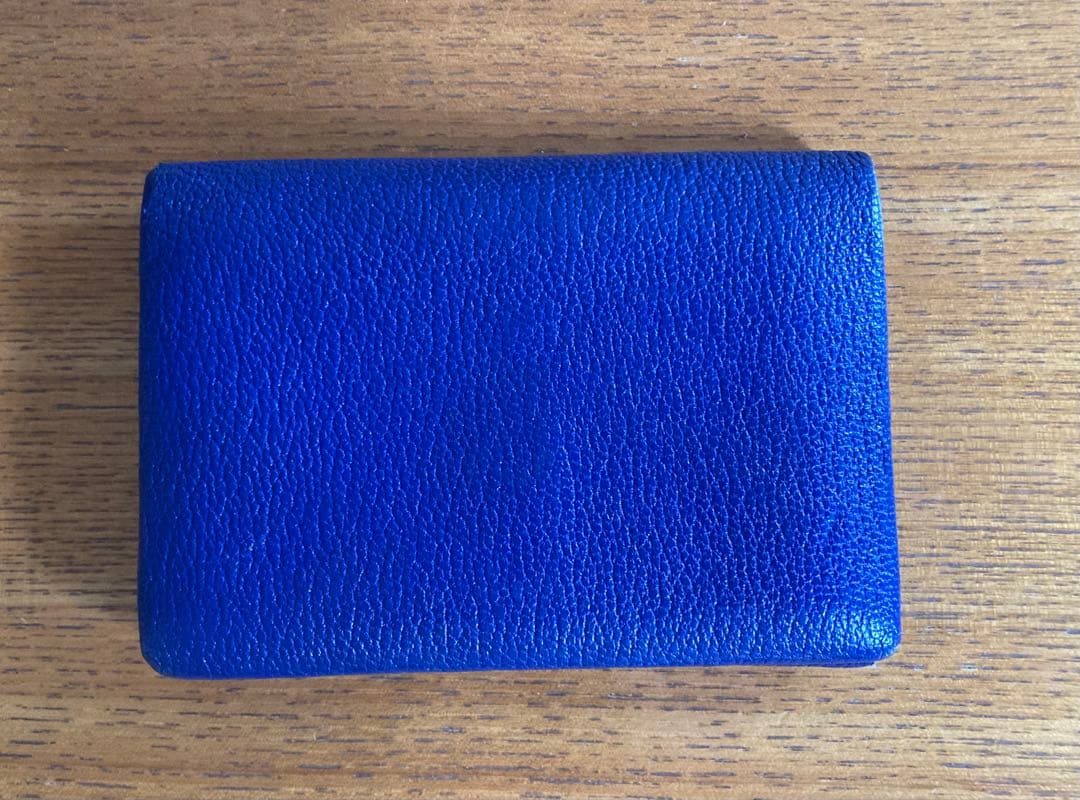 エルメス　カルヴィ デュオ ケース付きカードケース　ブルー