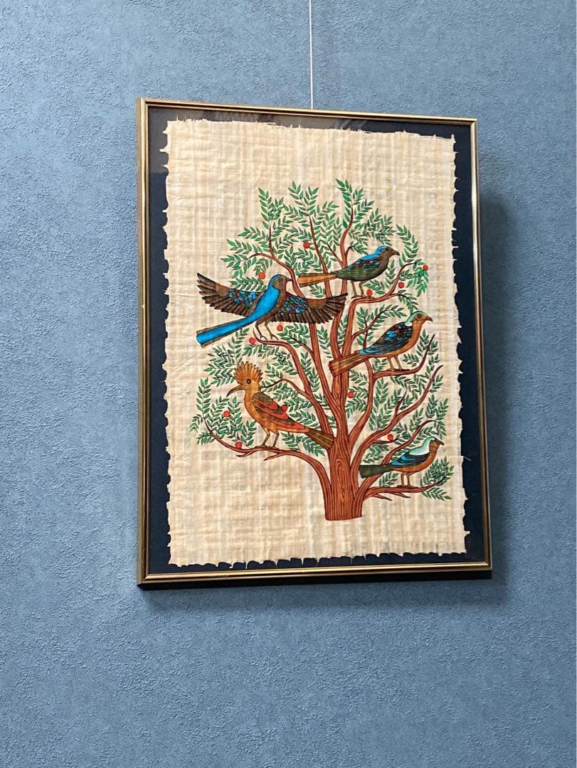 エジプト パピルス画 幸福の木 額縁 インテリア アンティーク - メルカリ