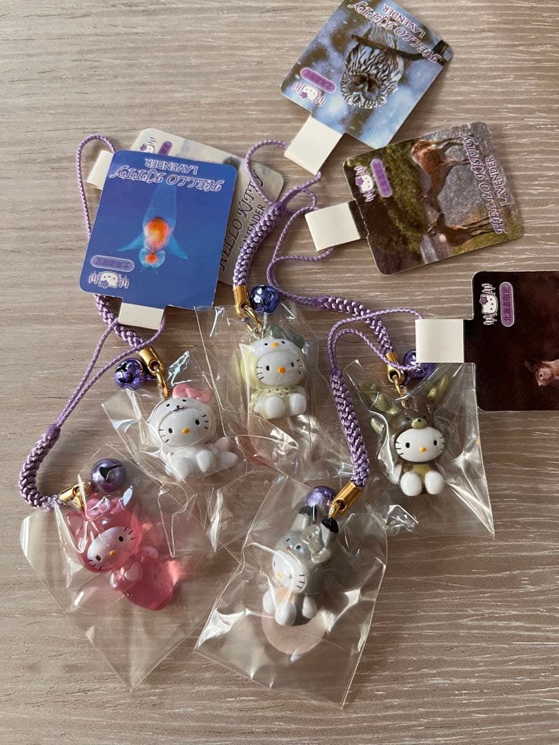 激レア◎北海道限定キティ◎エゾラベンダー動物シリーズ◎根付けストラップ5個セット