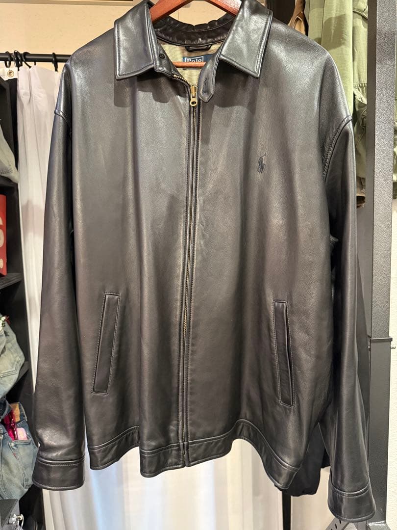 こ*こ様 Polo Ralph LaurenレザースウィングトップXXL 美品4 Polo by Ralph Lauren レザースウィングトップブルゾン【FF-3212】 | cv