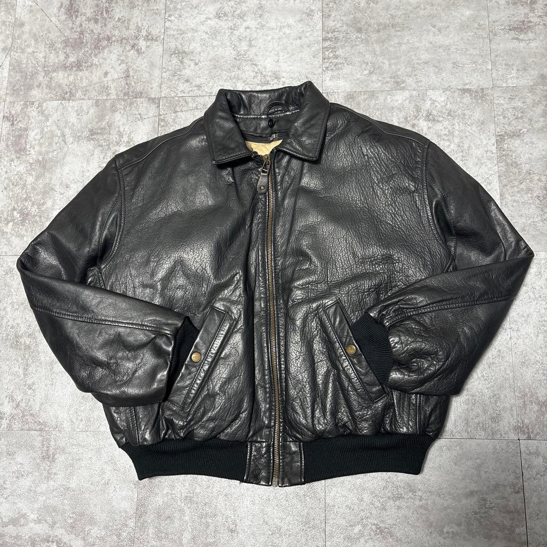 80s chevignon leather down jacket ダウンL