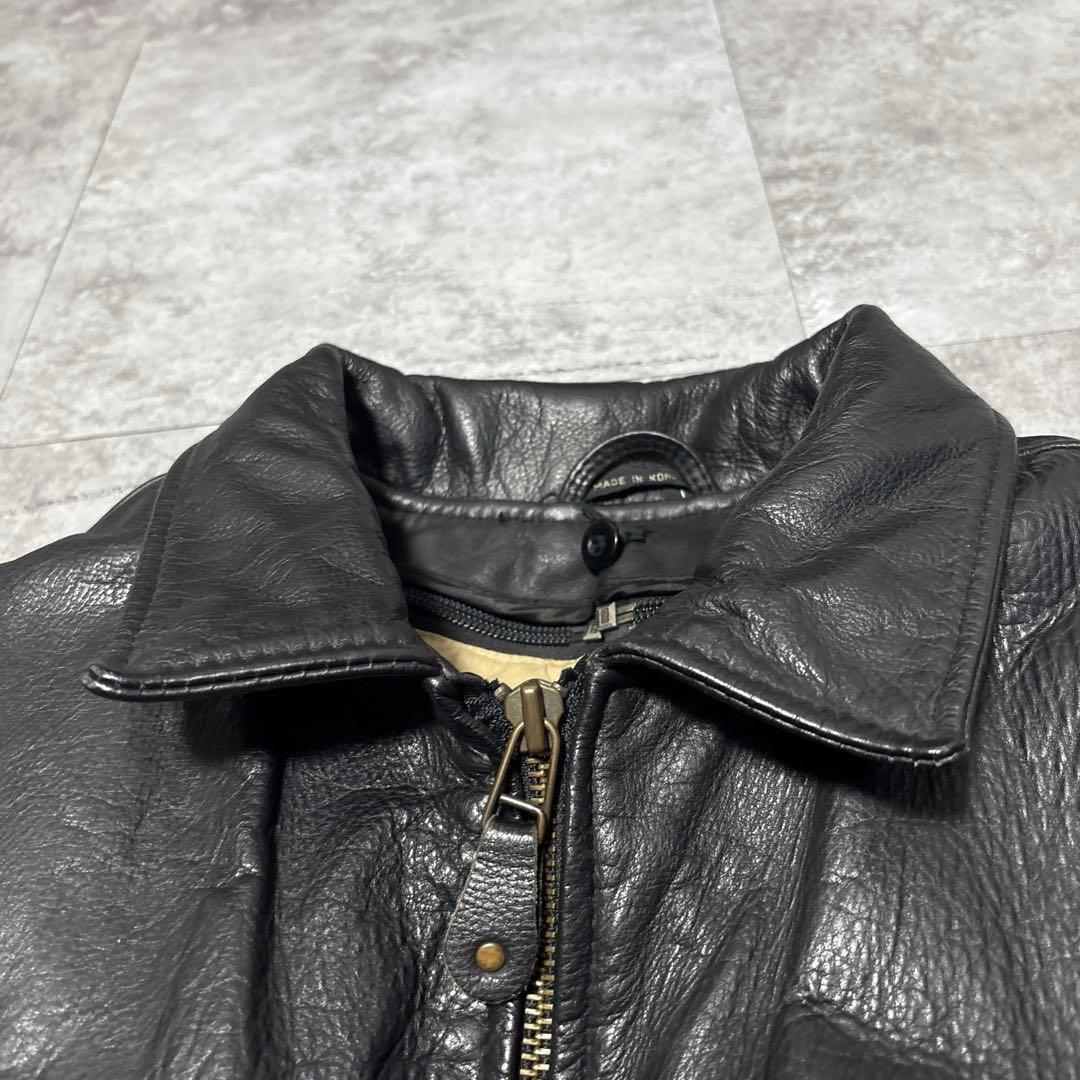 80s chevignon leather down jacket ダウンL