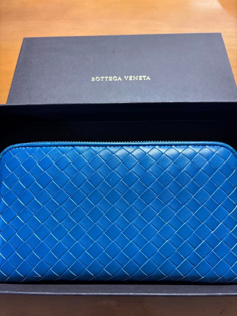 Bottega Veneta 青 編み込み 長財布 - メルカリ