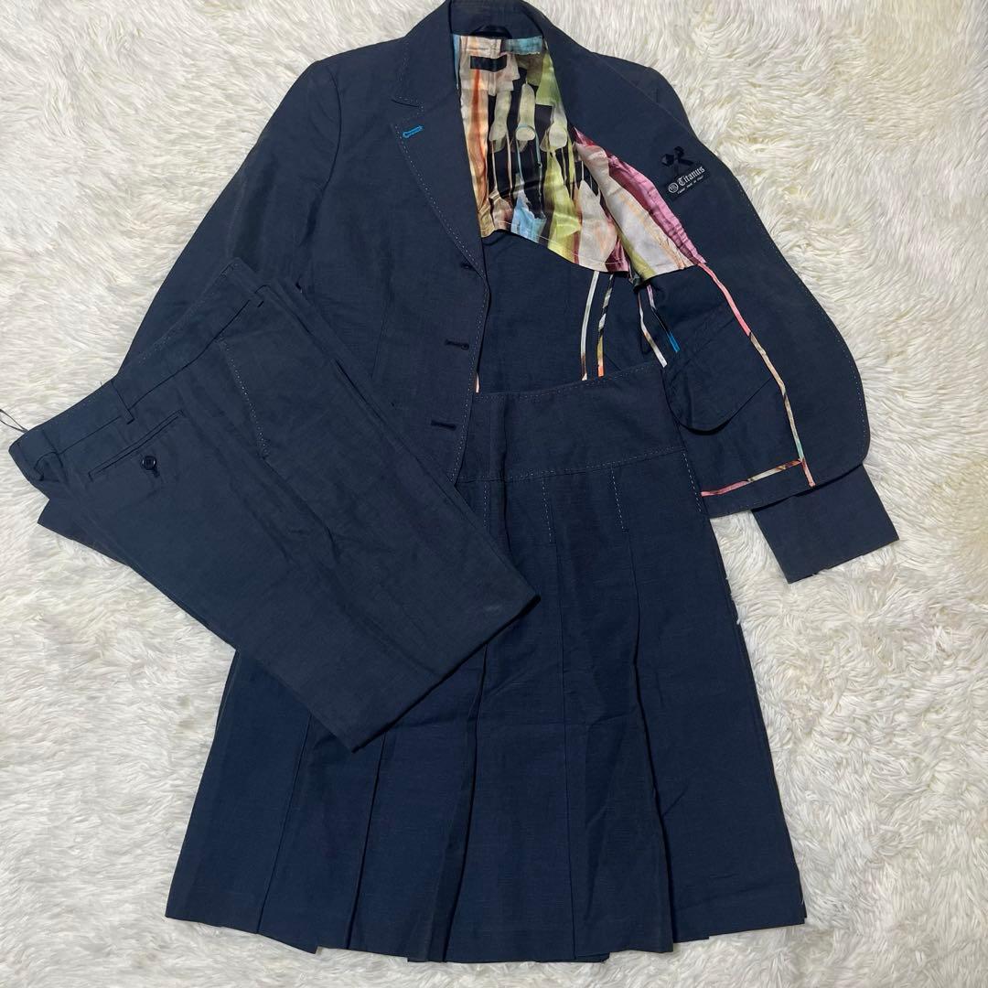 美品】ポールスミス 3点 スーツ グレー ジャケット スカート パンツ