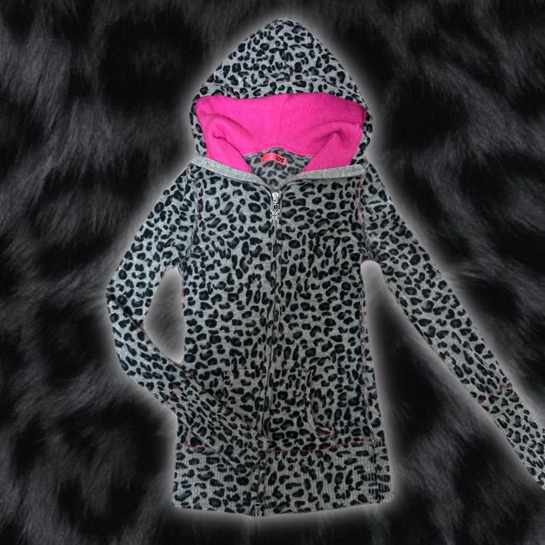 y2k 平成ギャル 強めギャル ヒョウ柄 レオパード ニットパーカー