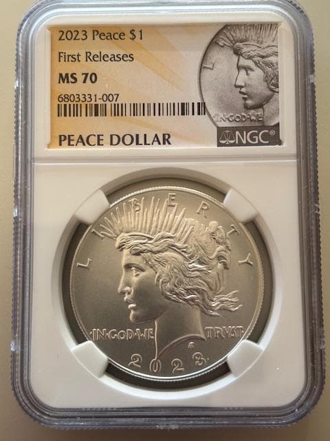 アメリカピースドル純銀復刻銀貨2023MS70初期公式頒布NGC鑑定済 2023 Peace Silver Dollar Coin NGC MS70 l JM Bullion™