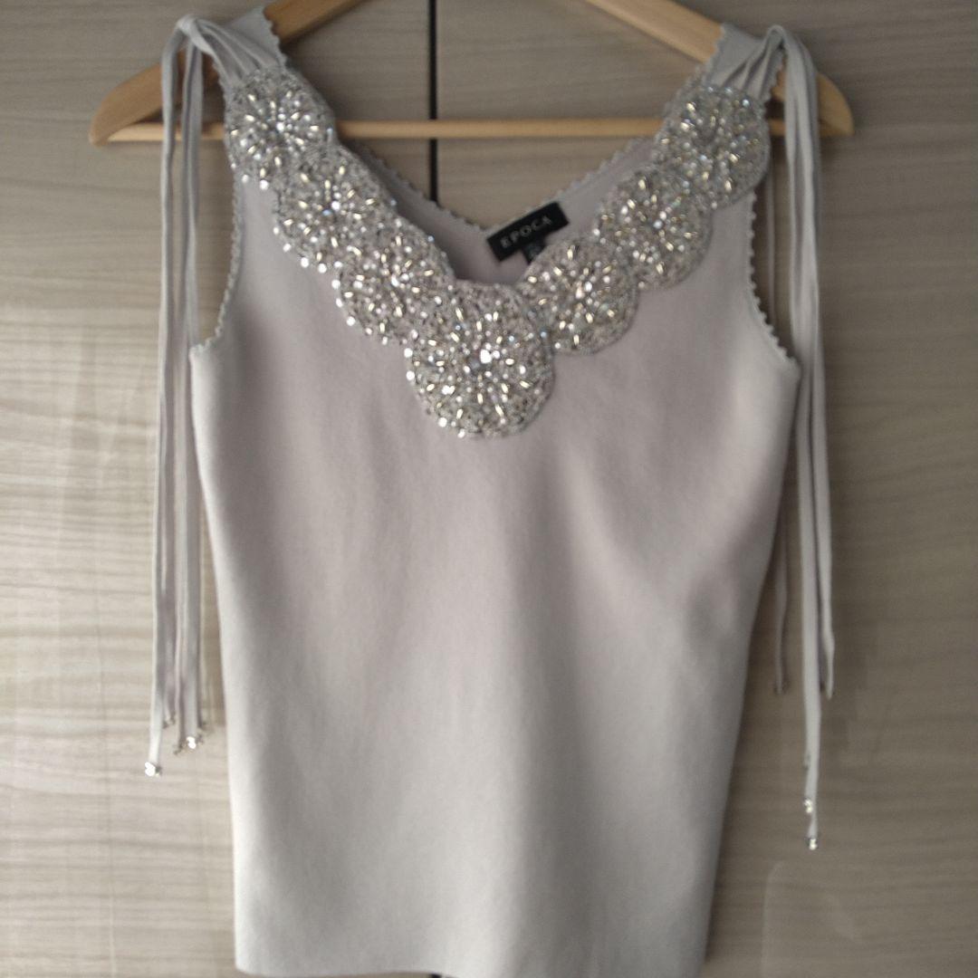 美品✨エポカ EPOCA フォックスファー ビジュー キャミソール