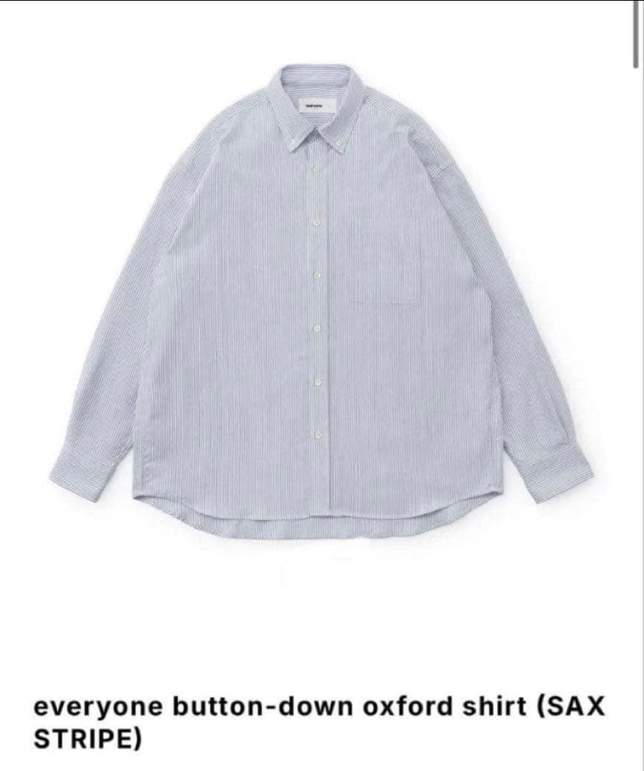 everyone エブリワン　メンズオックスフォード　 ストライプシャツ　M