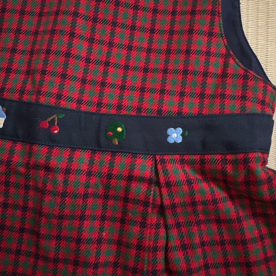 つ*む様 【美品】familiar チェック柄ワンピース 90