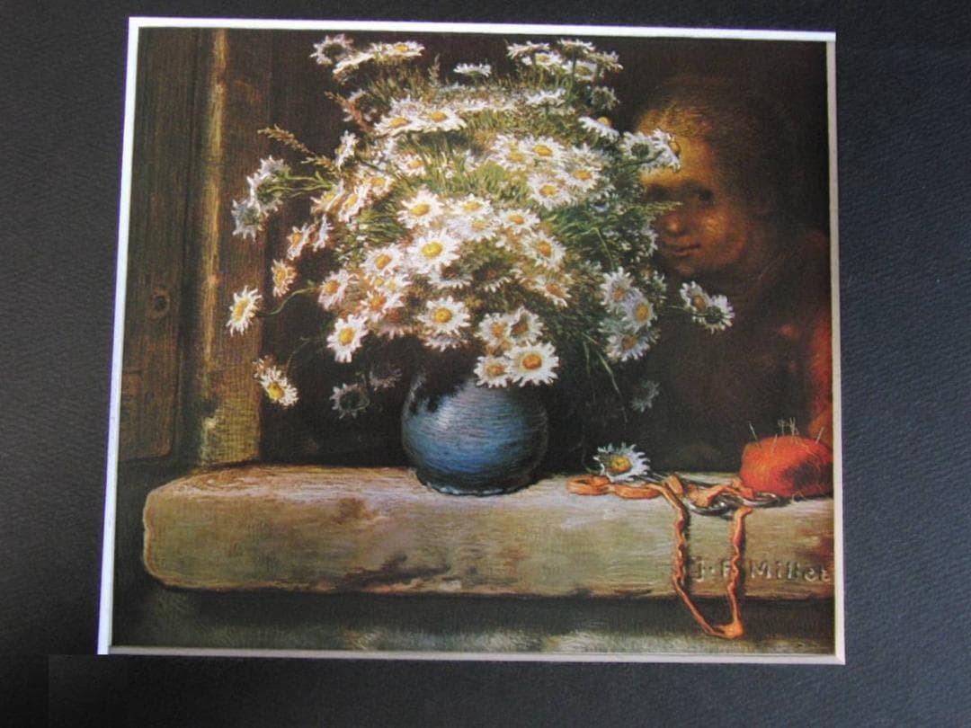 ジャン＝フランソワ・ミレー、【雛菊】、希少な額装用画集より