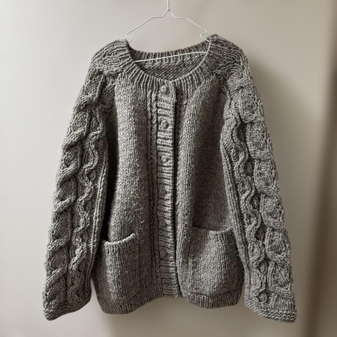 【nestRobe】ペルーケーブルスリーブニットカーディガン