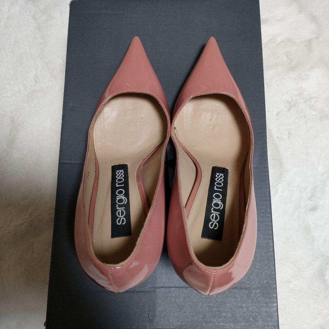 極美品✨️セルジオロッシ パンプス ピンク パテント エナメル 近年