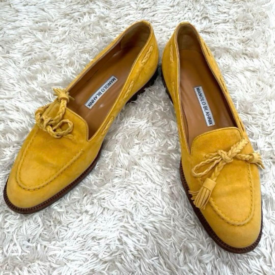 マノロブラニク ローファー パンプス　スエード　38 マノロブラニク KULOGLU スエード メリージェーン フラットシューズ