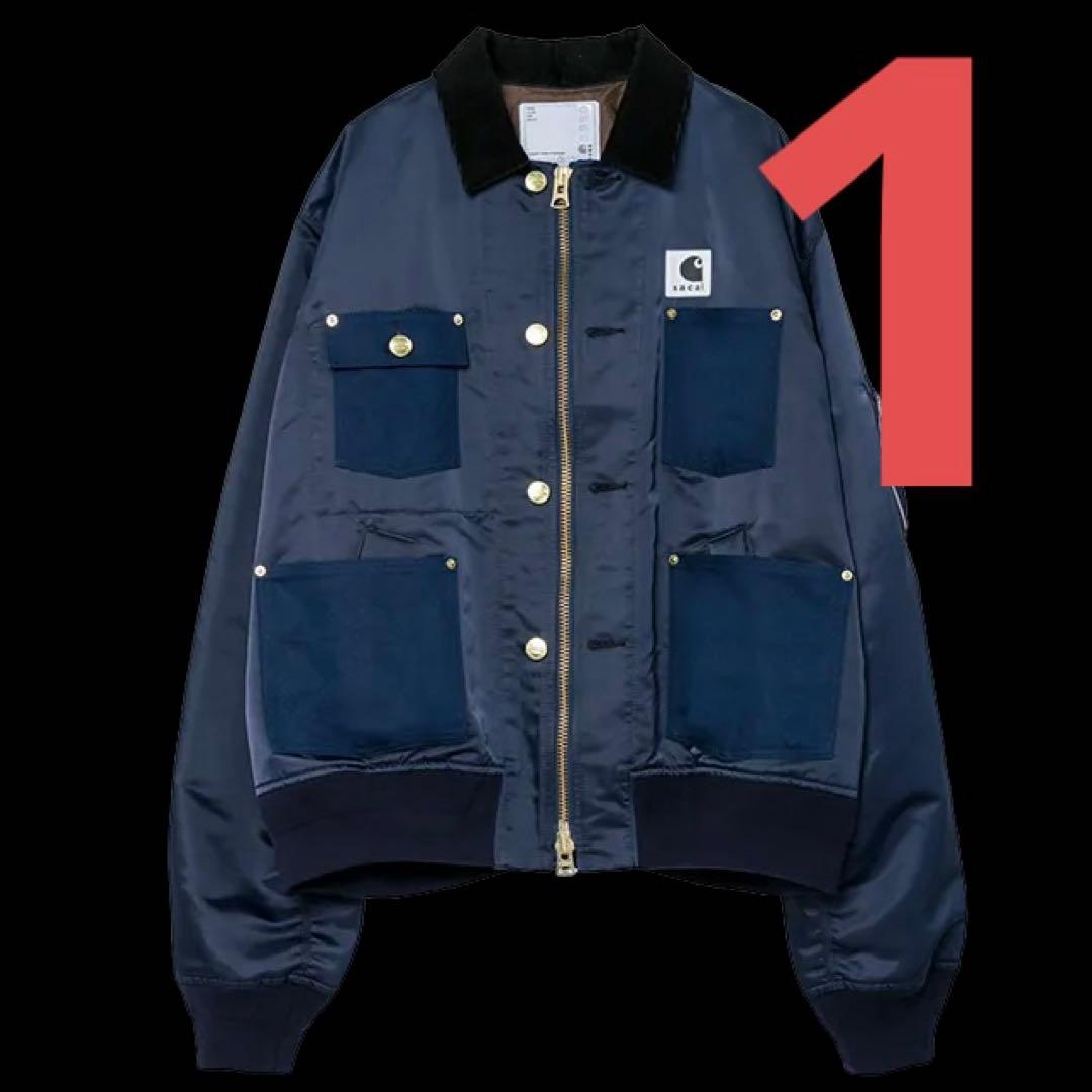 サカイ x カーハートWIP ナイロン ツイル x ダック ブルゾン ブルー 1