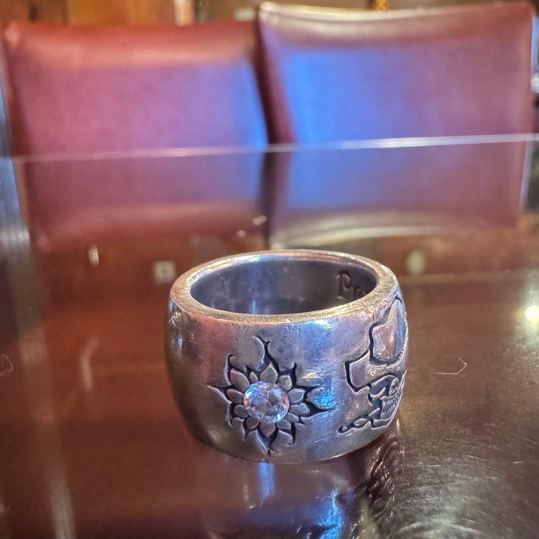 vintage スカルリング シルバー925 32.5g 21-22号