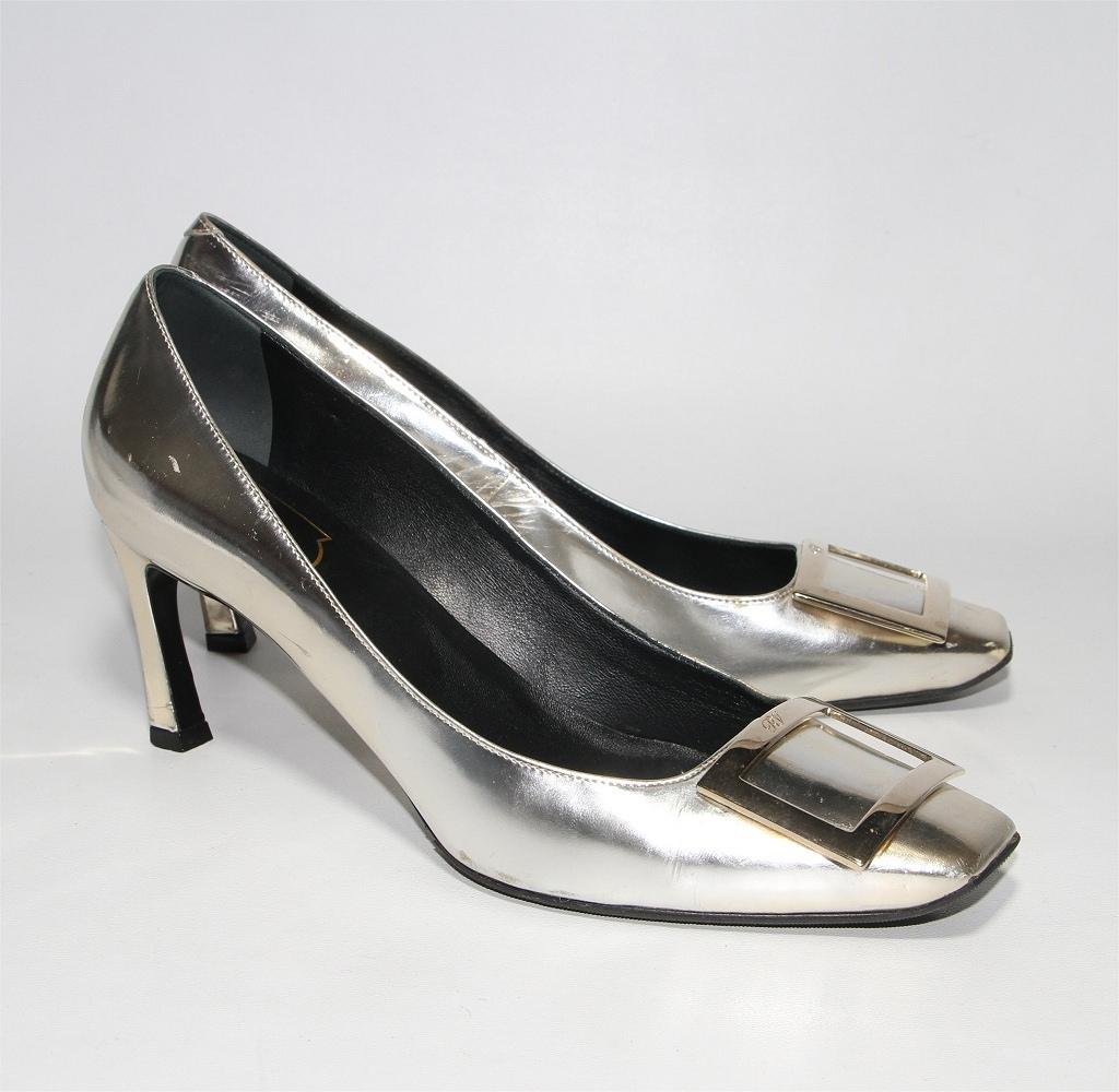 医*ダ様 Roger Vivier Trompette パンプス シルバー レザ