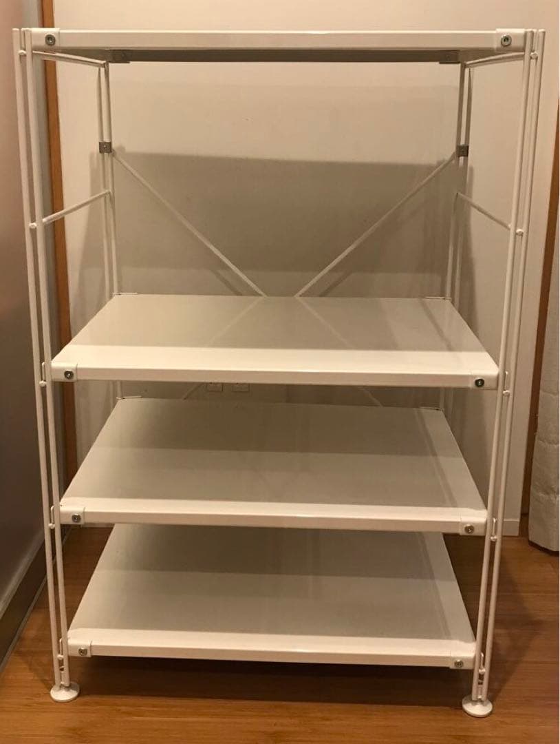 無印良品　スチールユニットシェルフ　小 無印良品(MUJI)の人気の4段スチールユニットシェルフです！2人暮らしに
