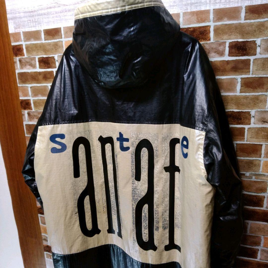 ❁サンタフェ·裏ボアコート・Ⓕオーバーサイズ黒×生成りベージュひび割れ模様加工★