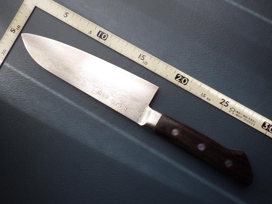 日本橋/木屋49層墨流スーパーゴールド粉末鋼包丁★黒檀柄★ダマスカス