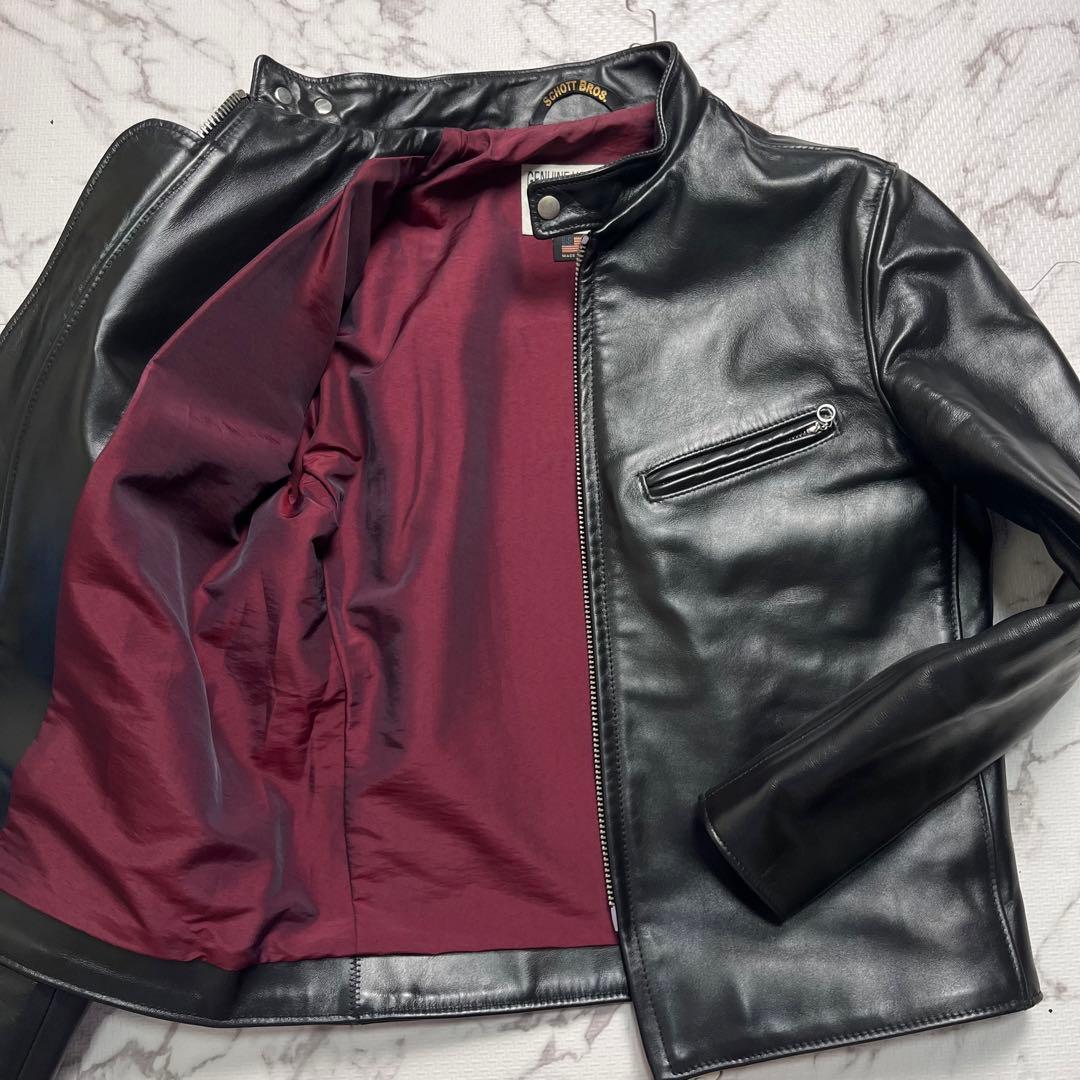 k*9様 極美品✨schott シングルライダース ホースハイド 38 641x