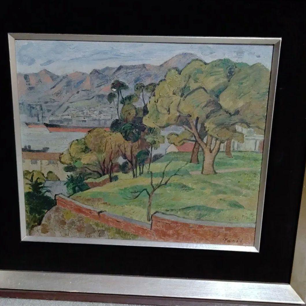 鳥居敏文画家．印象派風 油彩画 木々の風景 硝子無し1908年−2006没蔵出し 西山完瑛「三社図」 - 藤美術