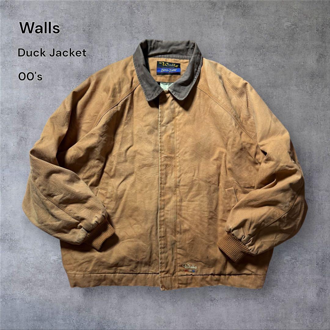 みやっしゅ1883 古着00年代Wallsダックジャケット刺繍ロゴ中綿フェ