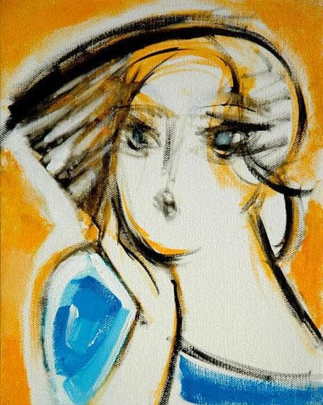 美品！色鉛筆美人画「西施」署名入り額縁共