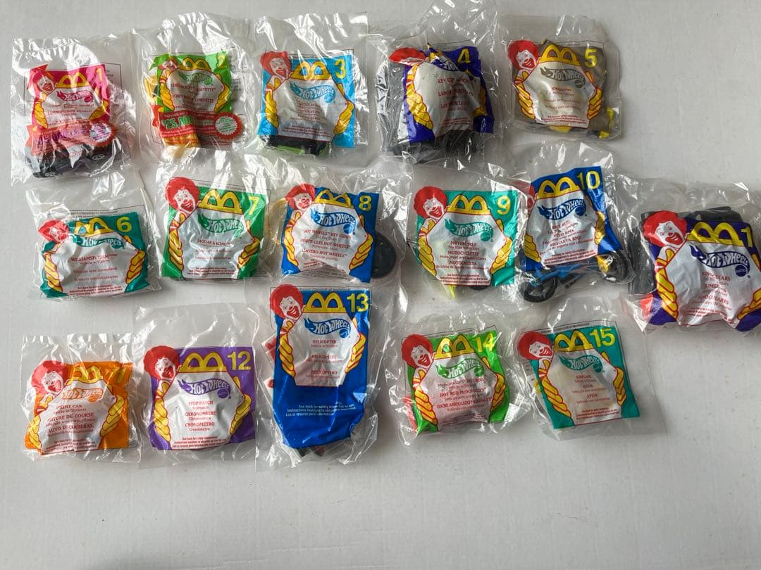 マクドナルド　米国　ハッピーセット　2000年 ホットウィール　全16個セット ホットウィール マクドナルド ミールトイ 8点セット ダイキャスト