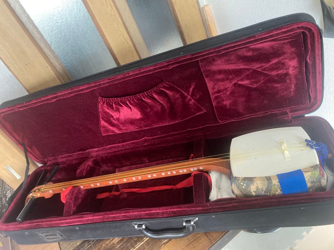 中棹三味線 棹太さ2.6 本皮 猫皮