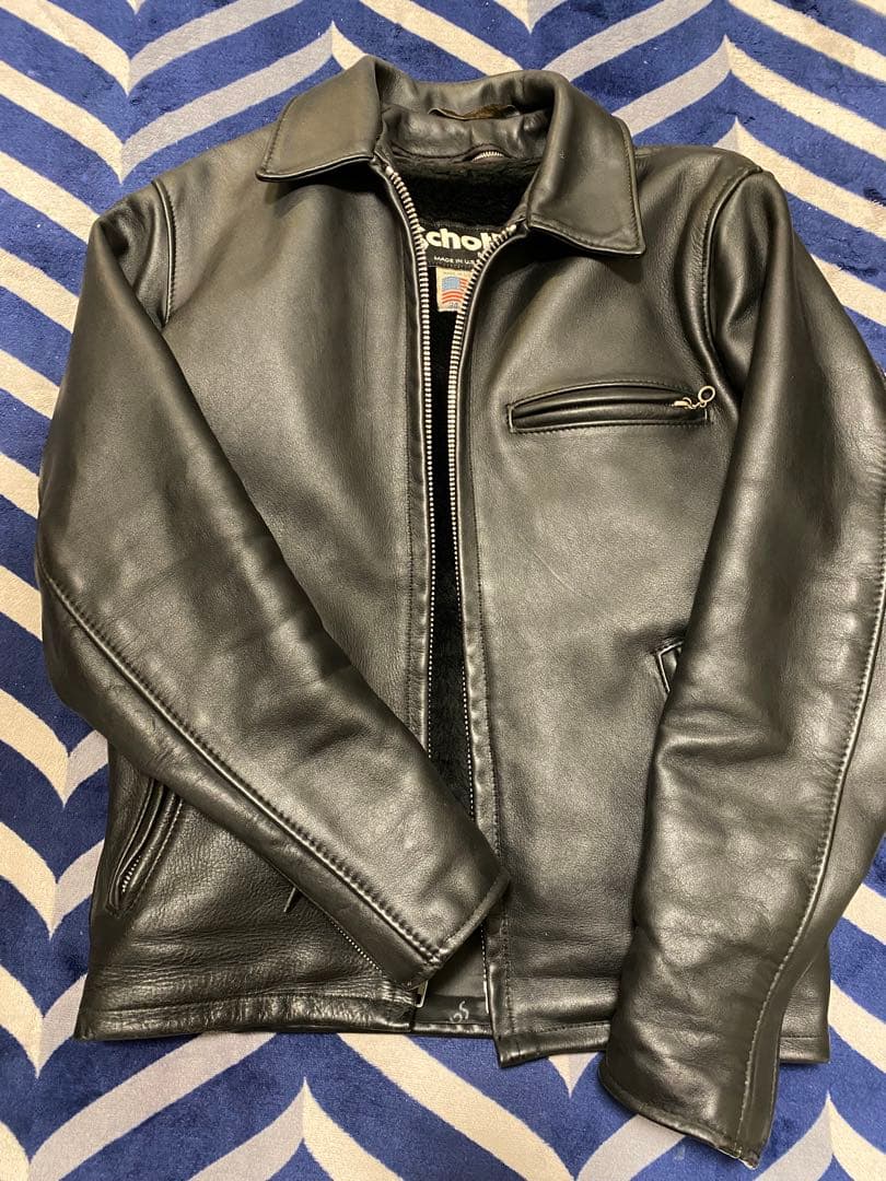 【PELTATA 】Schott レザーライダースジャケット 34