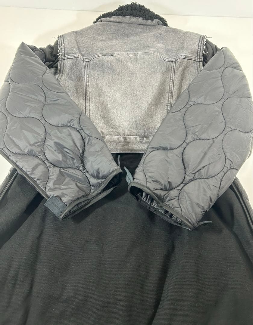 タグ付き】ディーゼル 2way デニム 切替 キルティング ロング コート